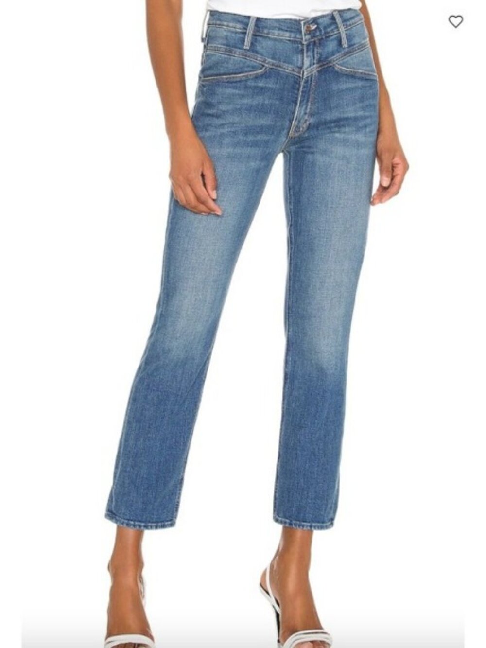 Mother The Dazzler Yoke Front Ankle Jeans High Rise Straight Leg 31